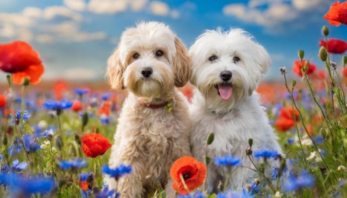 KI generated, animal, animals, mammal, mammals, Maltipoo (Canis lupus familiaris), dog, dogs,