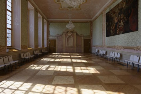 Interior view, Great Hall of the Prelature, Benedictine Monastery Rajhrad, Loucka, Rajhrad,