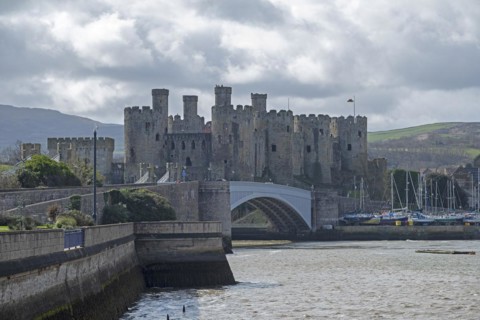 Castle, bridge, River Conwy, Conwy, Wales, Great Britain