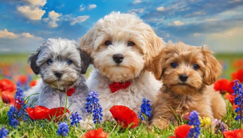 KI generated, animal, animals, mammal, mammals, Maltipoo (Canis lupus familiaris), dog, dogs,