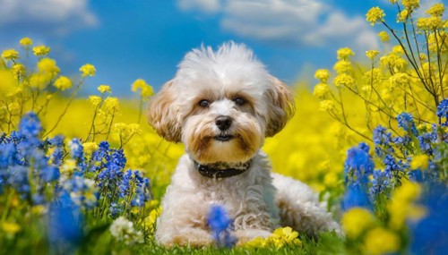 KI generated, animal, animals, mammal, mammals, Maltipoo (Canis lupus familiaris), dog, dogs,