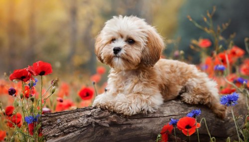 KI generated, animal, animals, mammal, mammals, Maltipoo (Canis lupus familiaris), dog, dogs,