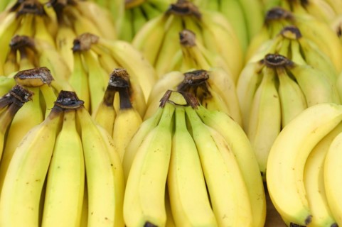 Marseille market, A close-up of a bunch of ripe yellow bananas, Marseille, Departement