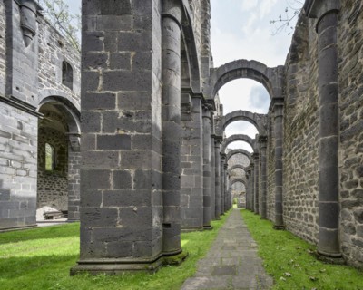 Arnsburg Abbey, ruins of the Romanesque abbey church, Lich. Hesse, Germany, Europe