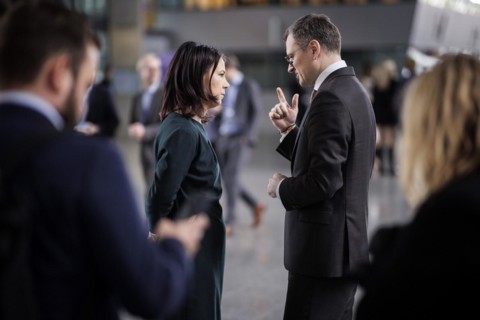 (L-R) Annalena Baerbock, Federal Foreign Minister, and Dmytro Kuleba, Foreign Minister of Ukraine,
