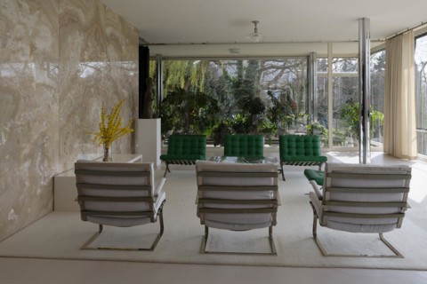 Interior view, living room, Villa Tugendhat (architect Ludwig Mies van der Rohe, UNESCO World