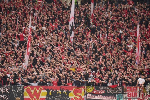 Bundesliga Eintracht Frankfurt-Union Berlin at Deutsche Bank Park in Frankfurt. Berlin's fans.