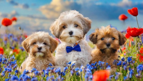 KI generated, animal, animals, mammal, mammals, Maltipoo (Canis lupus familiaris), dog, dogs,