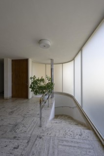Interior view, staircase, hall, Villa Tugendhat (architect Ludwig Mies van der Rohe, UNESCO World