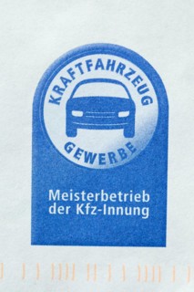 Sign with logo motor vehicle trade master craftsman's business of the motor vehicle guild, Germany,
