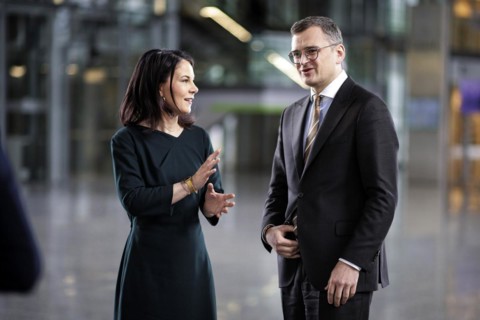 (L-R) Annalena Baerbock, Federal Foreign Minister, and Dmytro Kuleba, Foreign Minister of Ukraine,