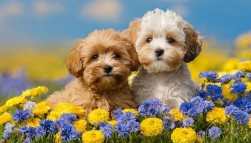 KI generated, animal, animals, mammal, mammals, Maltipoo (Canis lupus familiaris), dog, dogs,