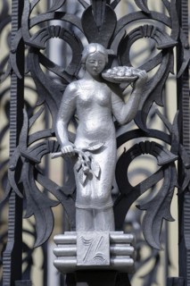 Detail, Fountain, Inner courtyard, New City Hall, Brno, Jihomoravsky kraj, Czech Republic, Europe