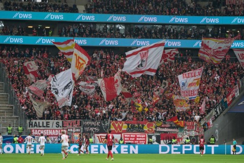 Bundesliga Eintracht Frankfurt-Union Berlin at Deutsche Bank Park in Frankfurt. Berlin's fans.