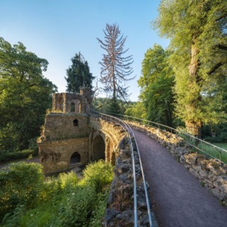 Artificial ruin in the park of Belvedere Palace, UNESCO World Heritage Site Classical Weimar,