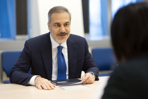 (R-L) Annalena Baerbock, Federal Minister for Foreign Affairs, meets Hakan Fidan, Minister for
