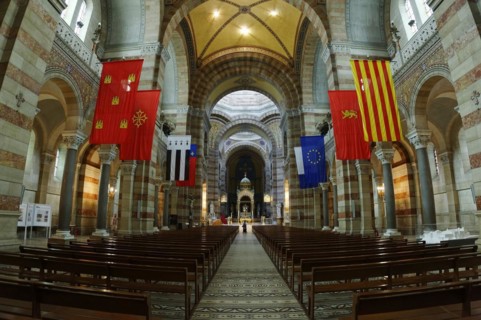 Marseille Cathedral or Cathedrale Sainte-Marie-Majeure de Marseille, 1852-1896, Marseille, View
