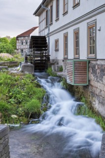 The Kugelleichsmuehle, historic watermill, Muehlhausen, Thuringia, Germany, Europe