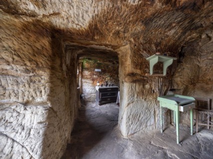 Cave dwelling on the Schaeferberg in Langenstein, Harz foreland, Halberstadt, Saxony-Anhalt,