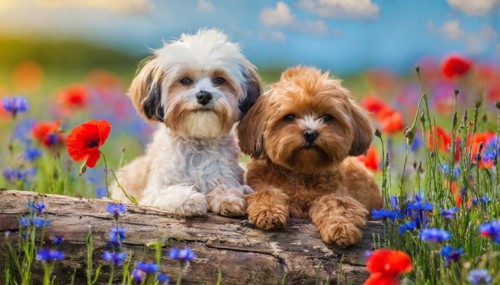 KI generated, animal, animals, mammal, mammals, Maltipoo (Canis lupus familiaris), dog, dogs,