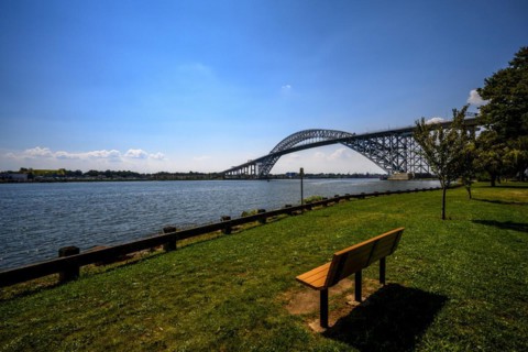 Bayonne Bridge from the Dennis P. Collins Park, Bayonne, NJ, USA, USA, North America