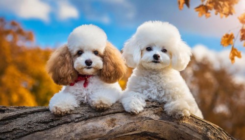 KI generated, animals, mammals, dog, domestic dogs (Canis lupus familiaris), two dogs, white,
