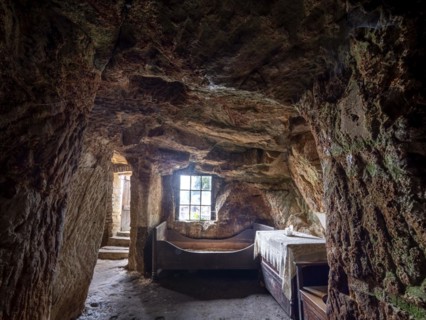 Cave dwelling on the Schaeferberg in Langenstein, Harz foreland, Halberstadt, Saxony-Anhalt,