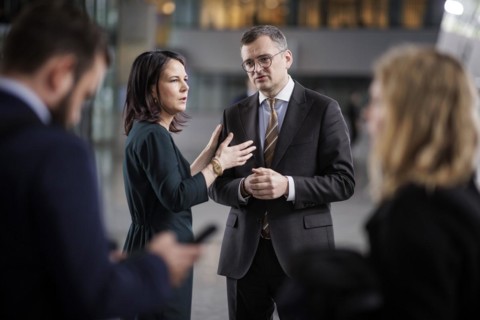 (L-R) Annalena Baerbock, Federal Foreign Minister, and Dmytro Kuleba, Foreign Minister of Ukraine,