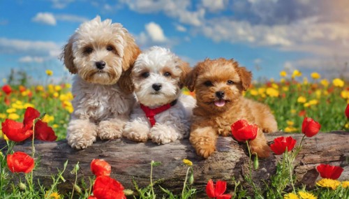 KI generated, animal, animals, mammal, mammals, Maltipoo (Canis lupus familiaris), dog, dogs,