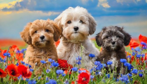KI generated, animal, animals, mammal, mammals, Maltipoo (Canis lupus familiaris), dog, dogs,