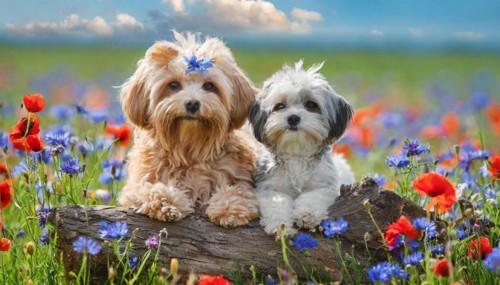 KI generated, animal, animals, mammal, mammals, Maltipoo (Canis lupus familiaris), dog, dogs,