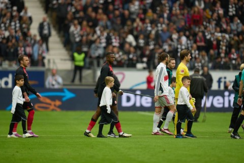 Bundesliga Eintracht Frankfurt-Union Berlin at Deutsche Bank Park in Frankfurt. Children accompany
