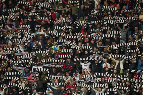Bundesliga Eintracht Frankfurt-Union Berlin at Deutsche Bank Park in Frankfurt. Frankfurt fans show