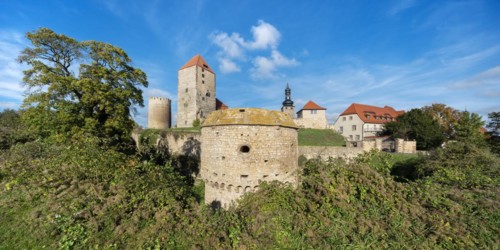 Querfurt Castle with defence towers and bastion Rondell, Querfurt, Saxony-Anhalt, Germany, Europe