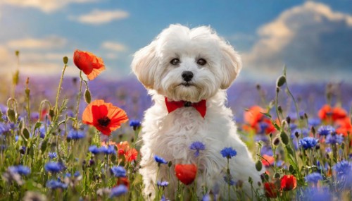 KI generated, animal, animals, mammal, mammals, Maltipoo (Canis lupus familiaris), dog, dogs,