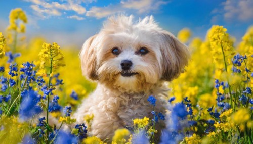 KI generated, animal, animals, mammal, mammals, Maltipoo (Canis lupus familiaris), dog, dogs,