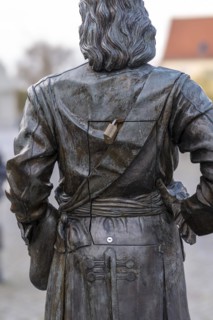 Bronze figure of Tsar Peter I of Russia by the sculptor Anton Schumann in memory of the diplomatic