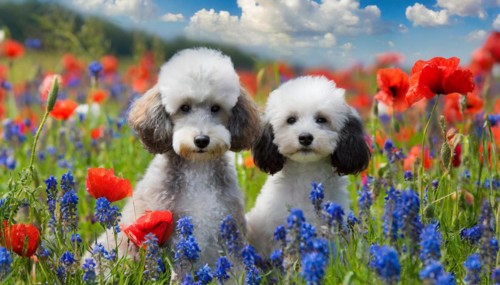 AI generated, animals, mammals, dog, domestic dogs (Canis lupus familiaris), two animals, white,