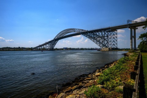 Bayonne Bridge from the Dennis P. Collins Park, Bayonne, NJ, USA, USA, North America