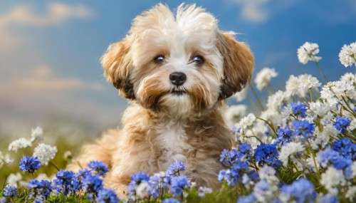 KI generated, animal, animals, mammal, mammals, Maltipoo (Canis lupus familiaris), dog, dogs,