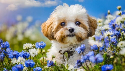 KI generated, animal, animals, mammal, mammals, Maltipoo (Canis lupus familiaris), dog, dogs,