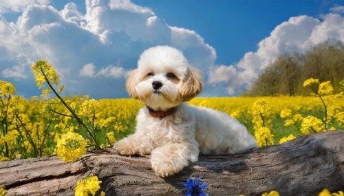 KI generated, animal, animals, mammal, mammals, Maltipoo (Canis lupus familiaris), dog, dogs,