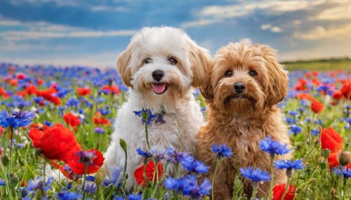 KI generated, animal, animals, mammal, mammals, Maltipoo (Canis lupus familiaris), dog, dogs,