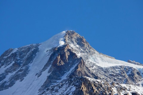 Gran Paradiso, Grand Paradis in winter, mountain top in the Graian Alps between the Aosta Valley