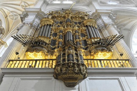 Organ, Cathedral of Santa Maria de la Encarnacion, Cathedral of Granada, Detailed view of a baroque
