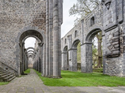 Arnsburg Abbey, ruins of the Romanesque abbey church, Lich. Hesse, Germany, Europe
