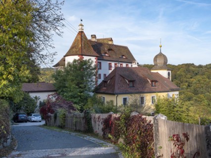 Egloffstein Castle above the Trubach Valley in autumn, Egloffstein, Upper Franconia, Franconian