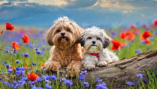 KI generated, animal, animals, mammal, mammals, Maltipoo (Canis lupus familiaris), dog, dogs,
