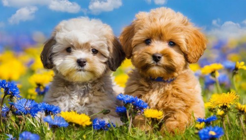KI generated, animal, animals, mammal, mammals, Maltipoo (Canis lupus familiaris), dog, dogs,