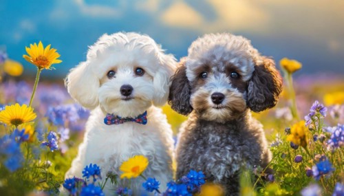 AI generated, animals, mammals, dog, domestic dogs (Canis lupus familiaris), two animals, white,